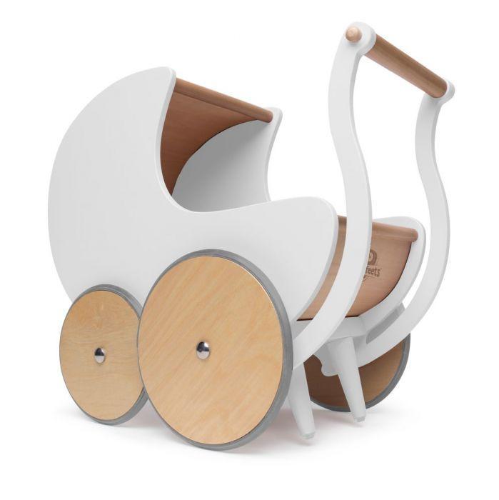 kinderfeets wooden pram in white