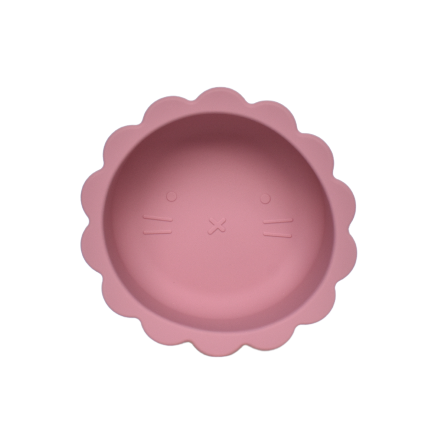 Petite Eats Silicone Lion Bowl (Dusky Rose)