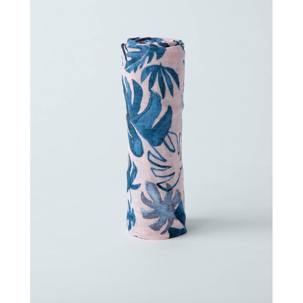 little unicorn cotton muslin swaddle in tropical pink