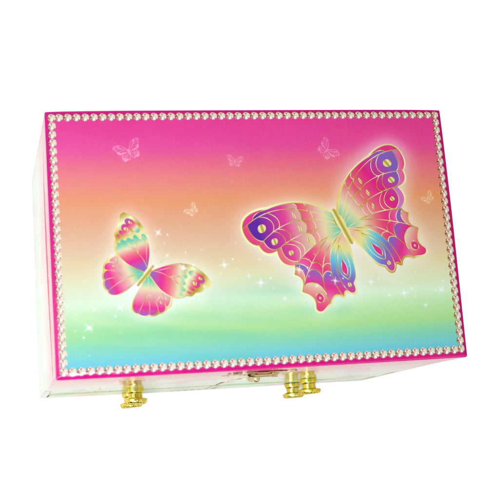 Pink Poppy Music Box (Rainbow Butterfly Medium)