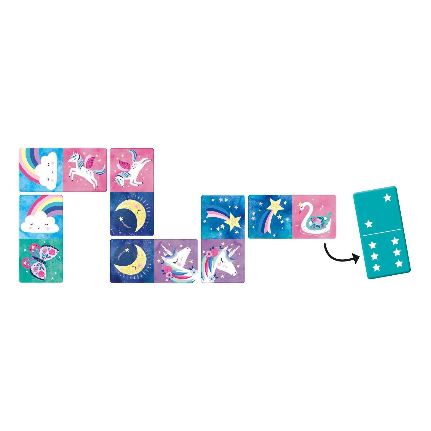 mudpuppy dominoes set unicorns
