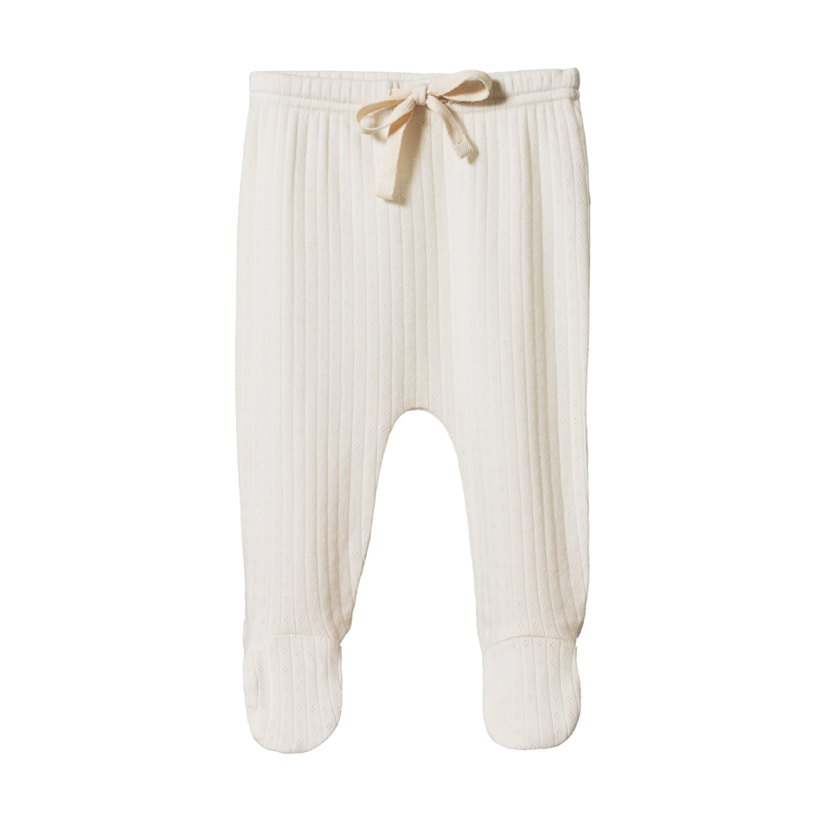 Nature Baby Cotton Pointelle Footed Romper Pants (Natural)