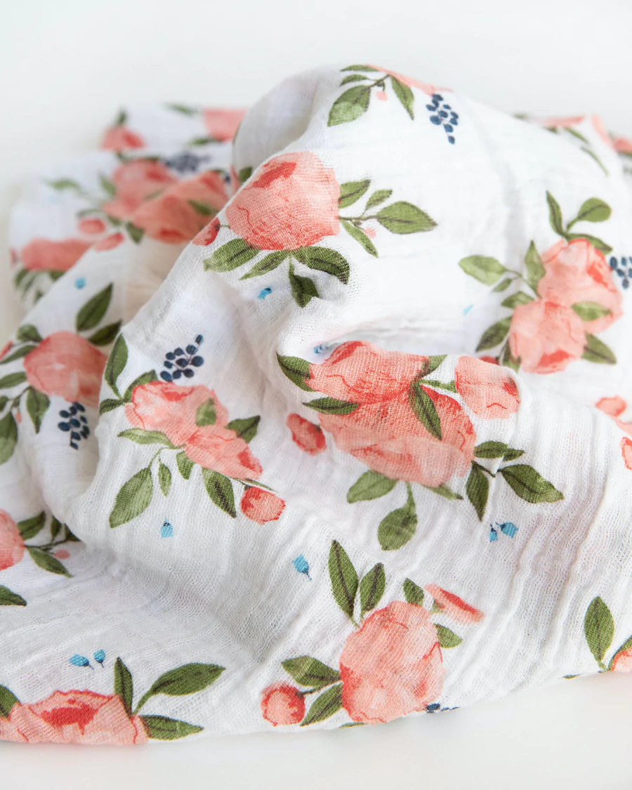 Little Unicorn 3 Pack Cotton Muslin Swaddles (Watercolour Roses)
