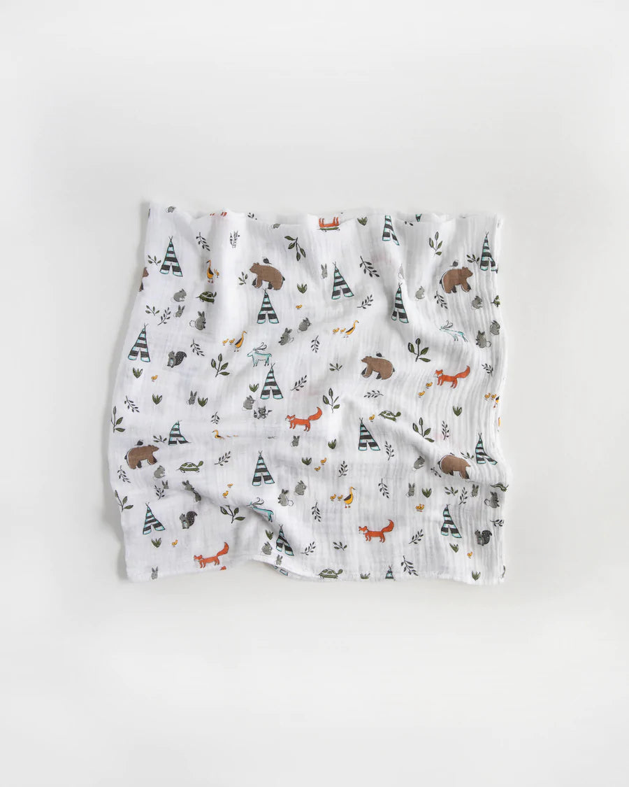Little Unicorn 3 Pack Cotton Muslin Swaddles ( Forest Friends)