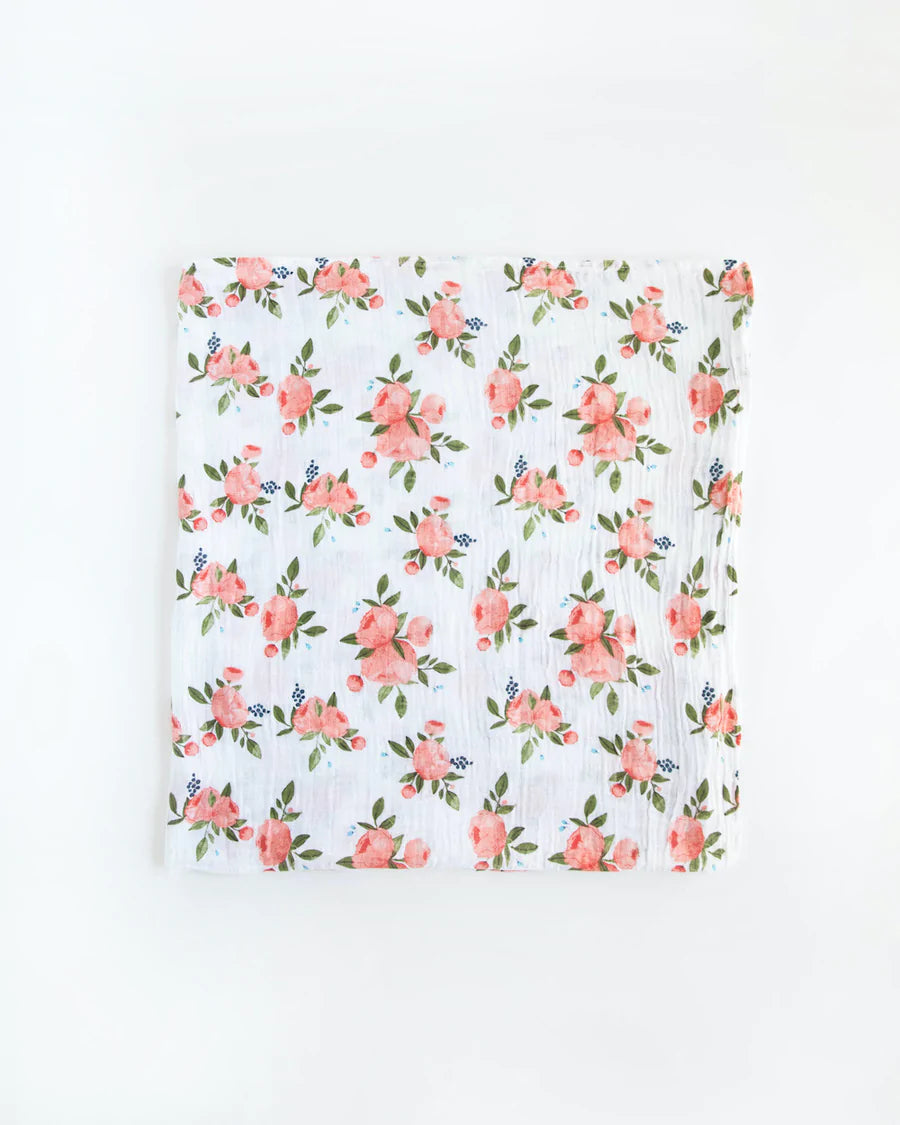 Little Unicorn 3 Pack Cotton Muslin Swaddles (Watercolour Roses)