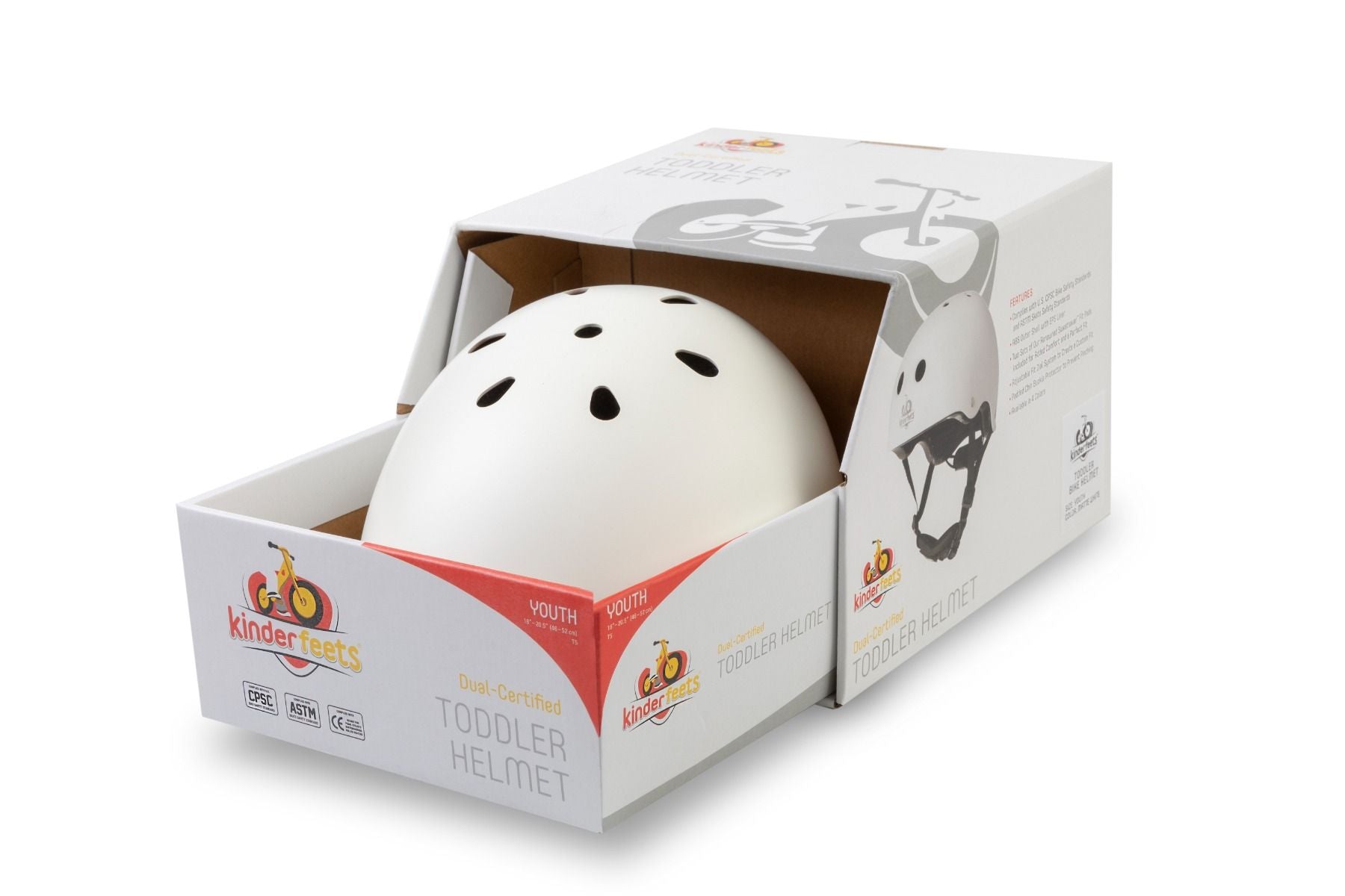 Kinderfeets Toddler Helmet (White Matte)