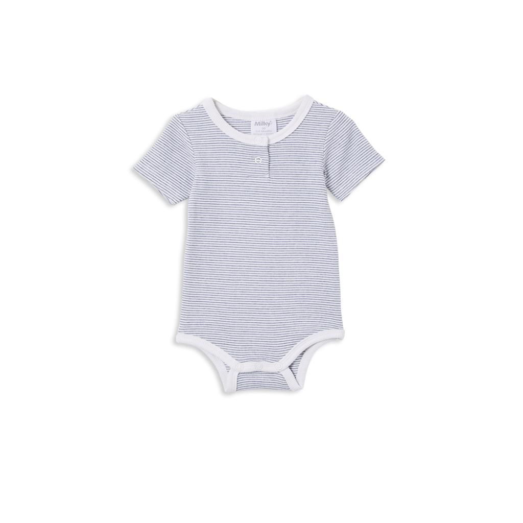 Milky Baby Rib Bubbysuit (Pebble)