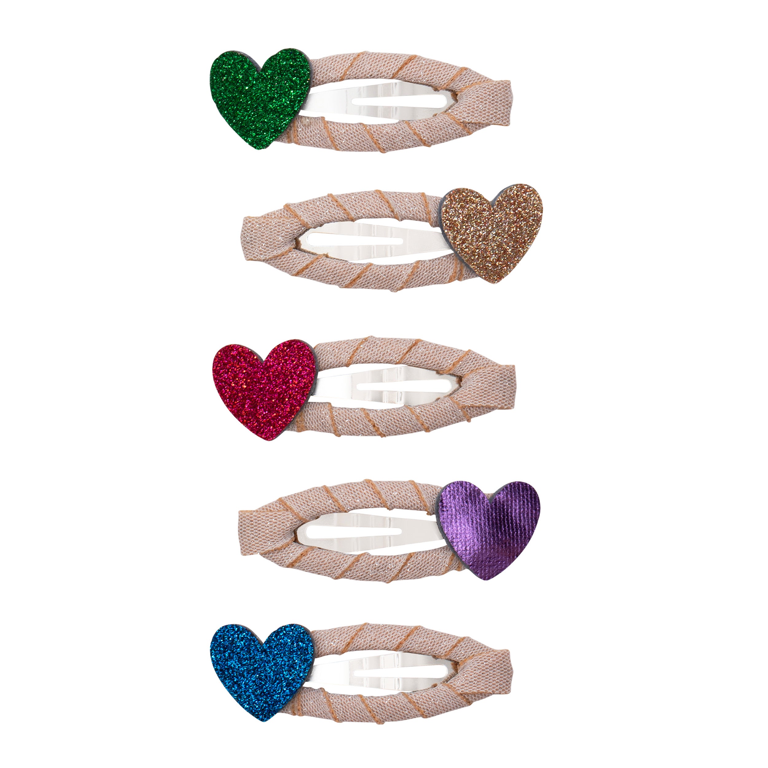 Mimi & Lula Jazzy Heart Mini Clic Clac Clips Set (Bright Multi)