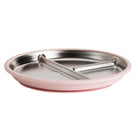 Nestling Stainless Steel Divided Suction Plate 20cm (Dusty Pink)