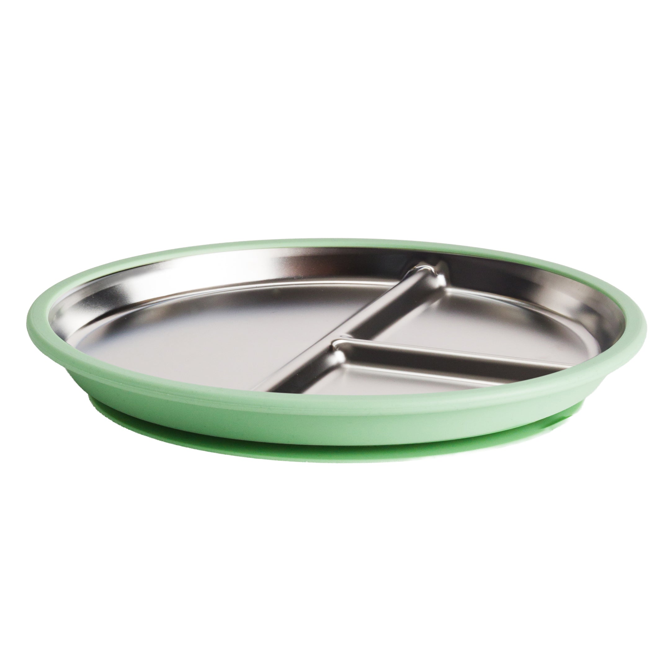 Nestling Stainless Steel Divided Suction Plate 20cm (Sage)