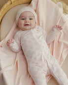 Quincy Mae 2-Way Zip Footie Romper (Pink Blossom)