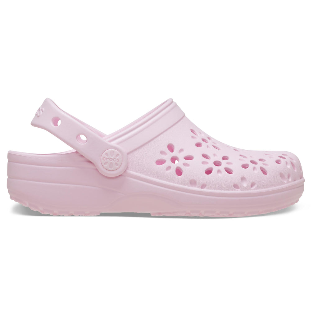 Crocs Classic Cut Out Floral Clog Kids (Pink Milk)