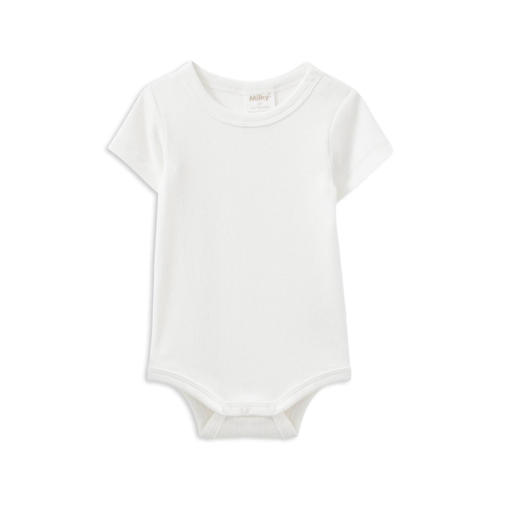 Milky Baby White Rib Bubbysuit