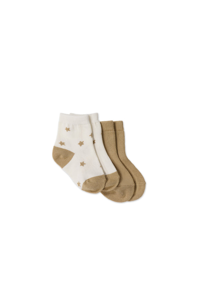 Jamie Kay 2pk Socks (Twinkle Toes Fawn/Fawn)