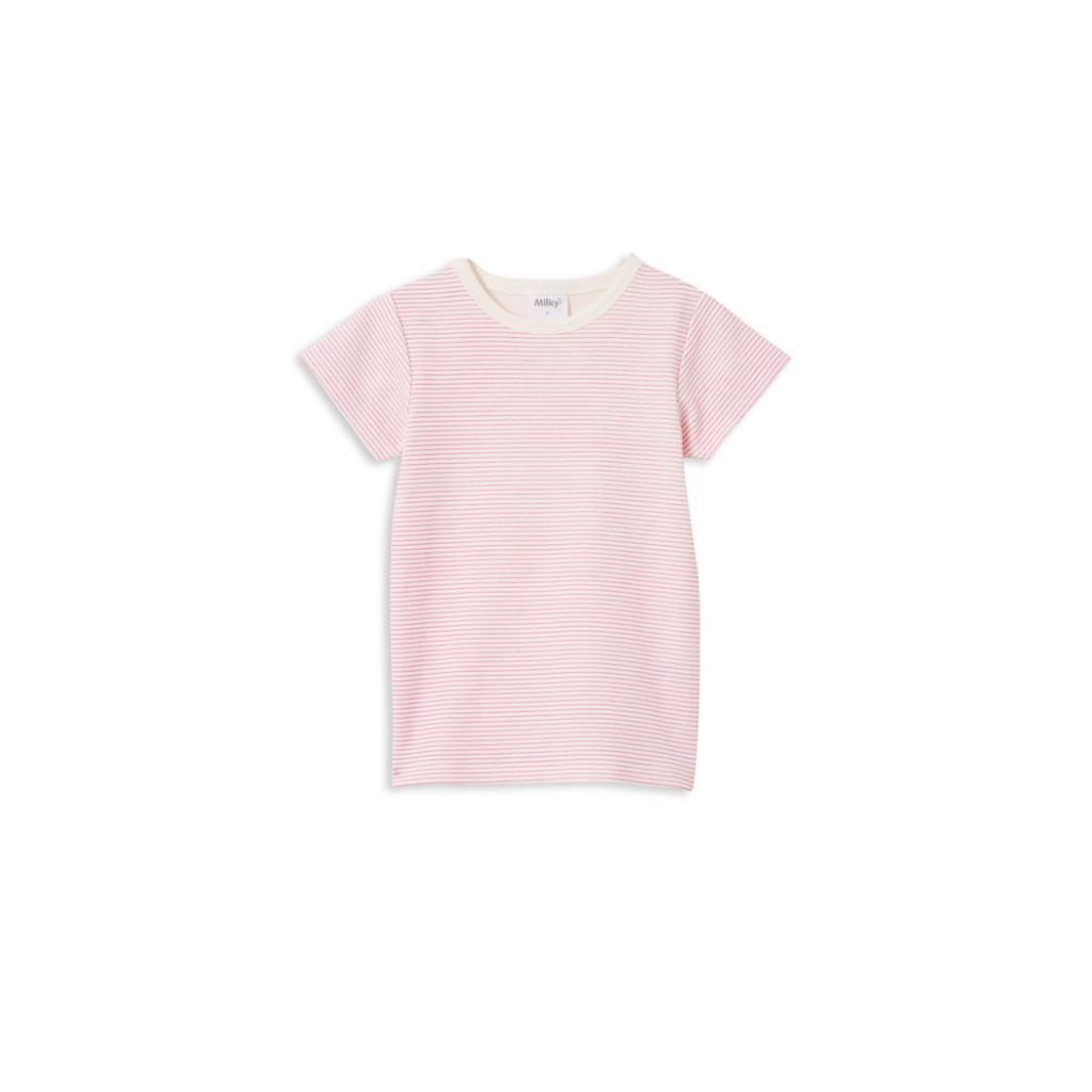 Milky Rib Tee (Pink Stripe)