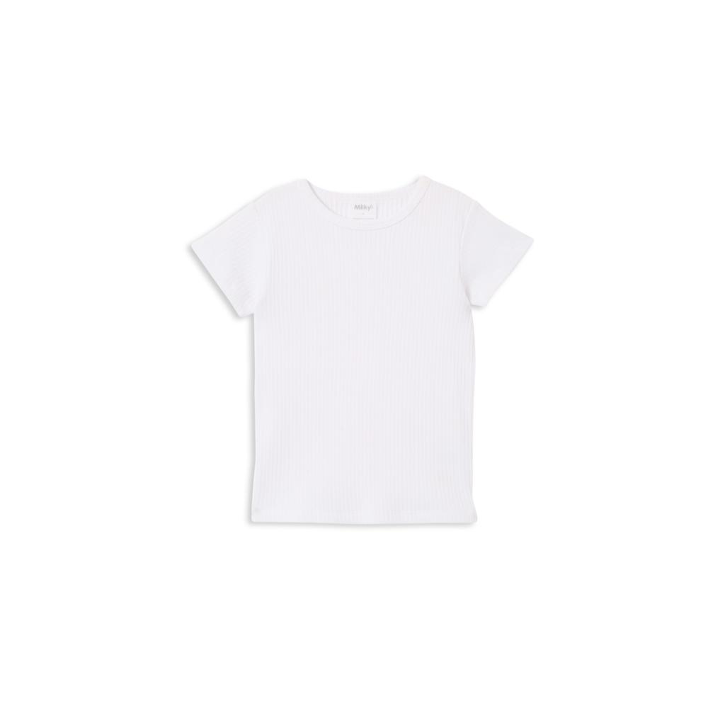 Milky Baby Rib Tee (White)