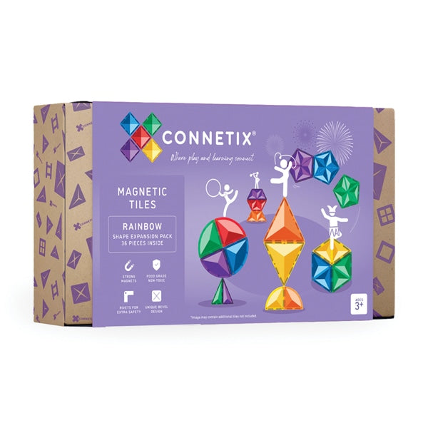 Connetix Tiles 36 Piece Shape Expansion Pack (Rainbow)