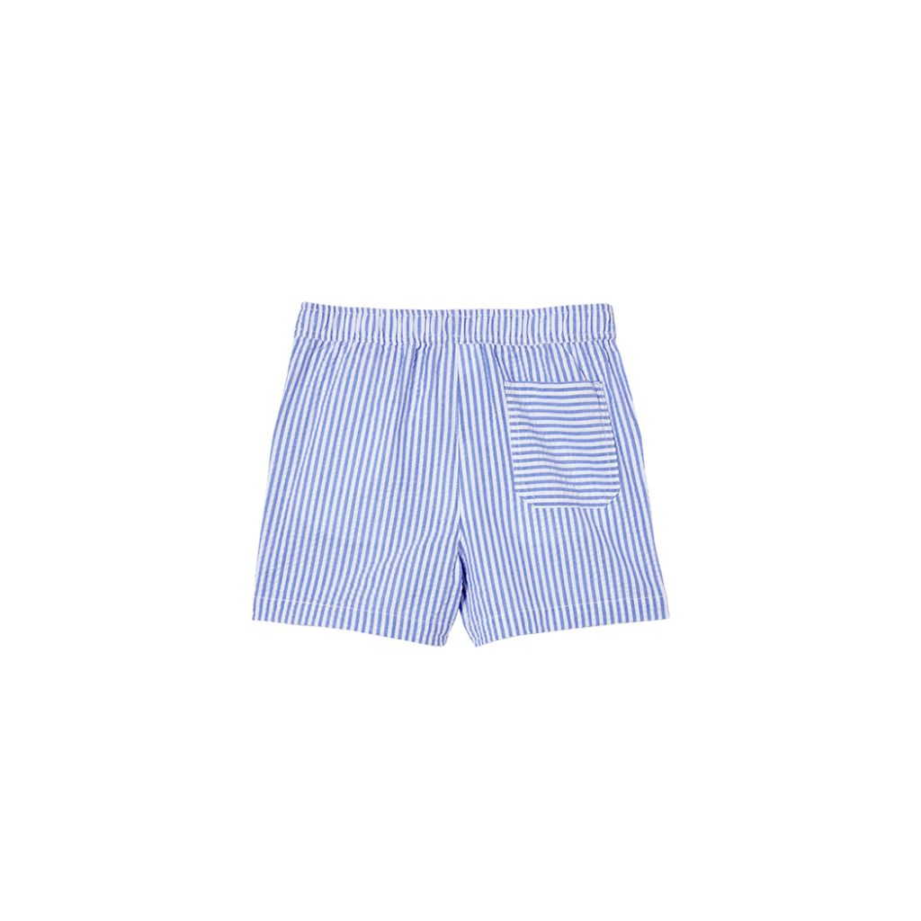 Milky Yacht Stripe Poplin Cotton Shorts (Blue Stripe)
