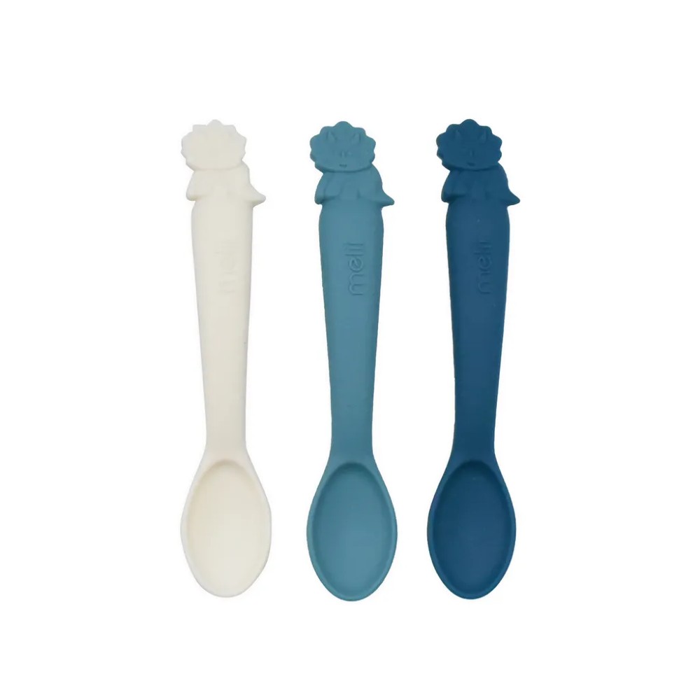 Melii 3 Piece Silicone Spoons (Luxe Blue)