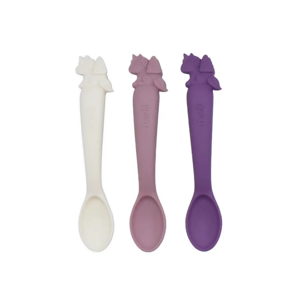 Melii 3 Piece Silicone Spoons (Luxe Purple)