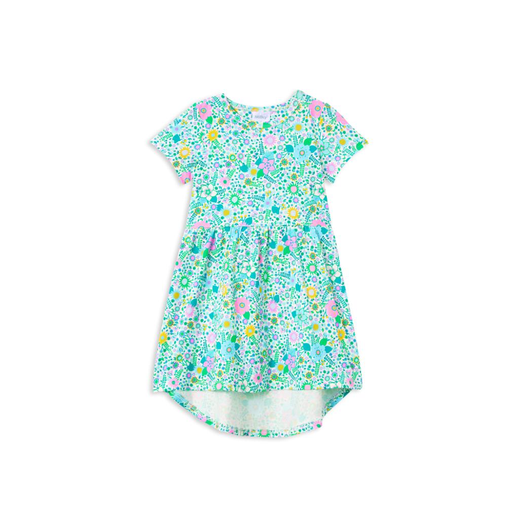 Milky Blossom Hi-Lo Dress