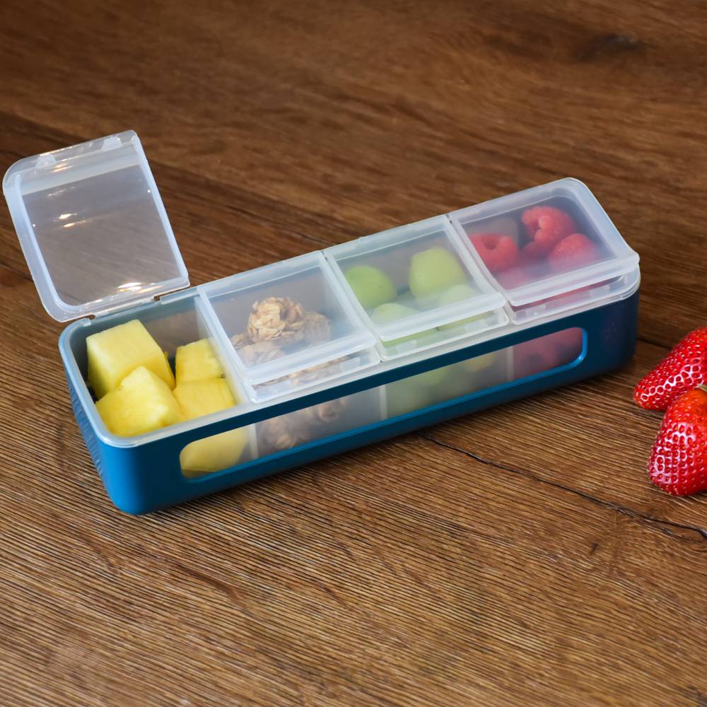 Melii 4 Compartment Snackle Box (Luxe Blue)