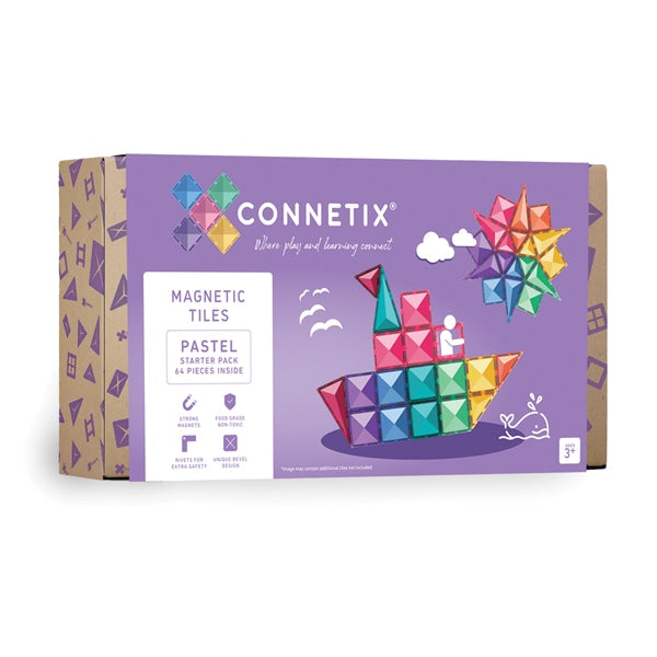 Connetix Tiles 64 Piece Starter Pack (Pastel)