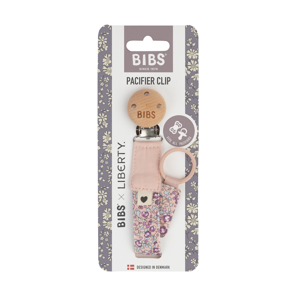 Bibs Liberty Pacifier Clip (Eloise/Blush)