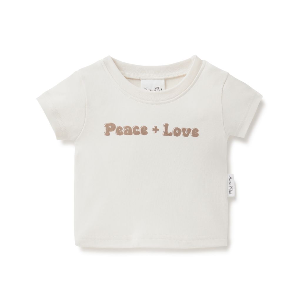 A&O Peace + Love Print Tee (Natural)