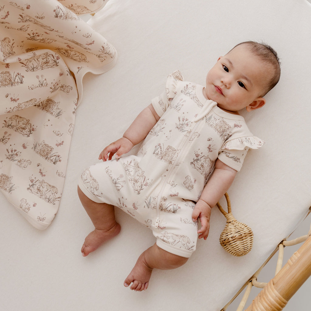 A&O Meadow Zip Romper (Pastel Parchment)