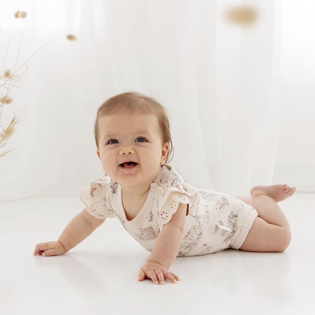 A&O Meadow Flutter Onesie (Pastel Parchment)