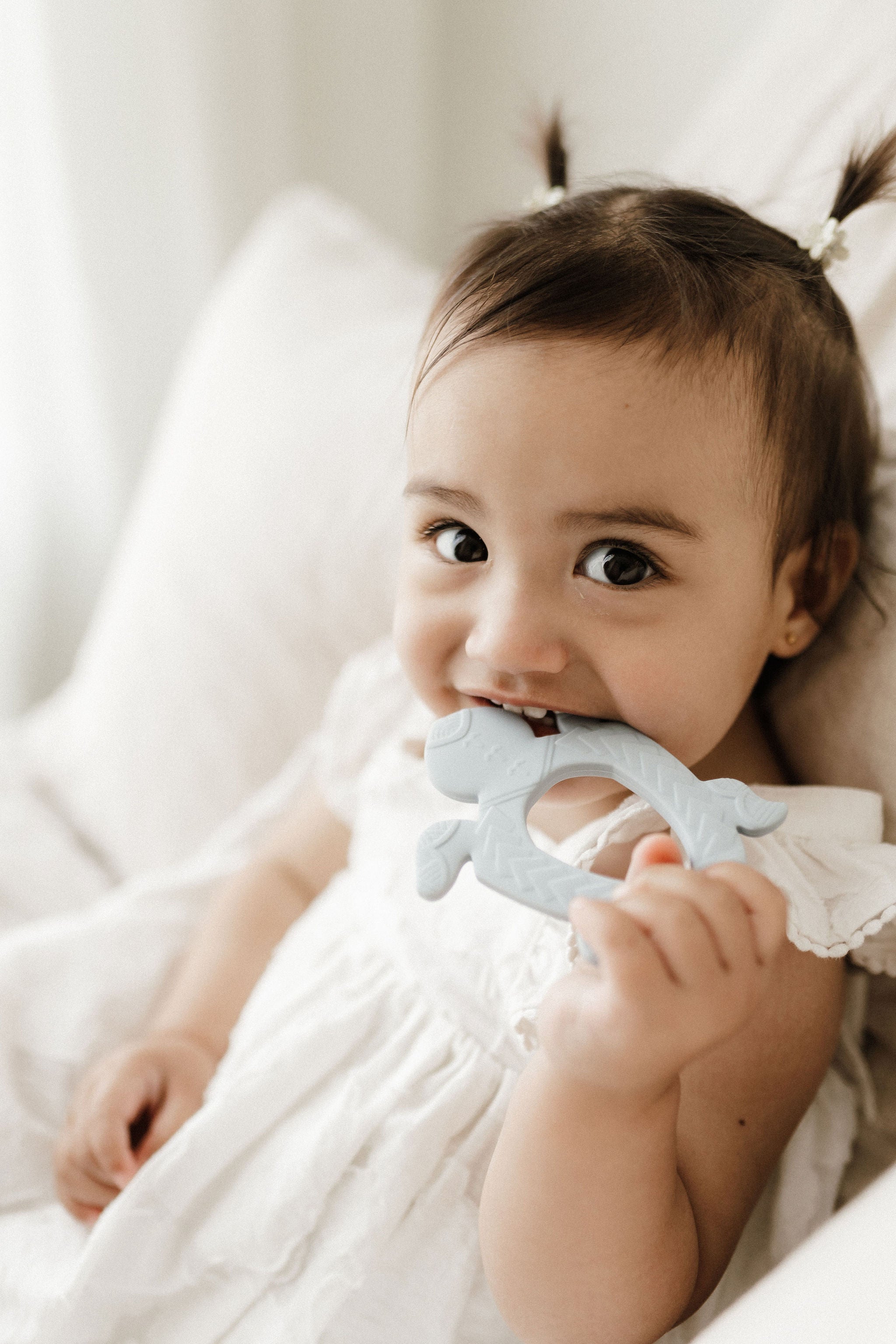 Bo & Ko Baby Polynesian Turtle Teether (Duck Egg Blue)