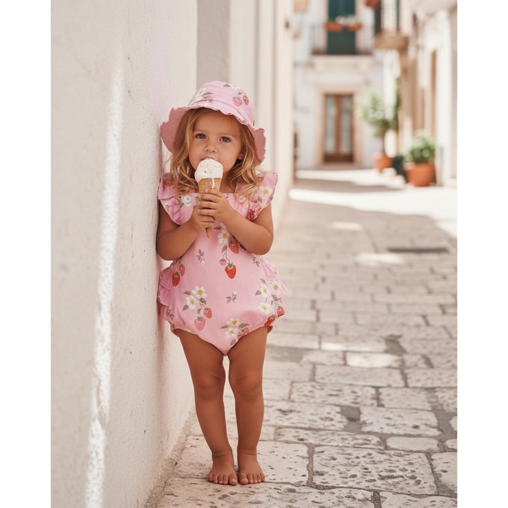 Toshi Baby Romper Strawberry Fields (Blossom)