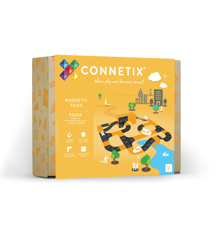 Connetix Tiles 16 Piece Roads Ramps & Intersections Pack