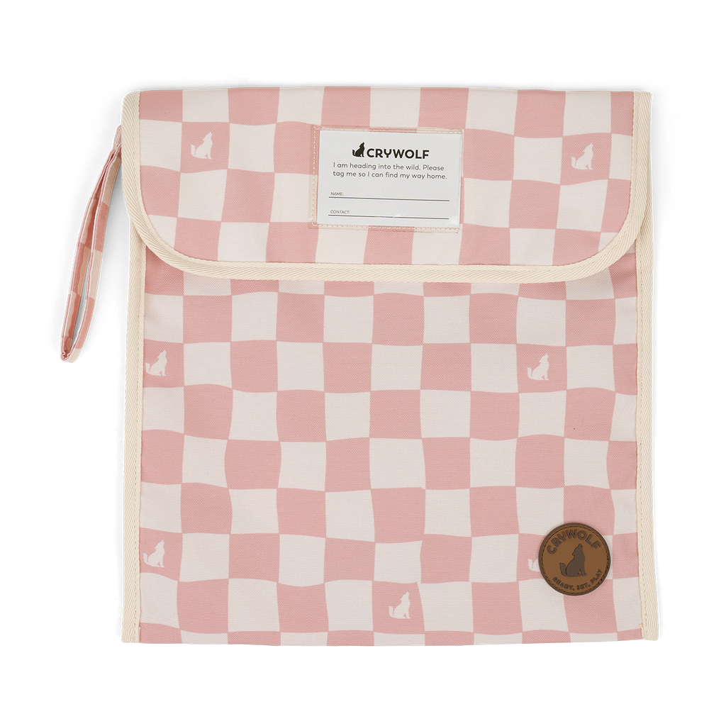 Crywolf Book Bag (Pink Check)