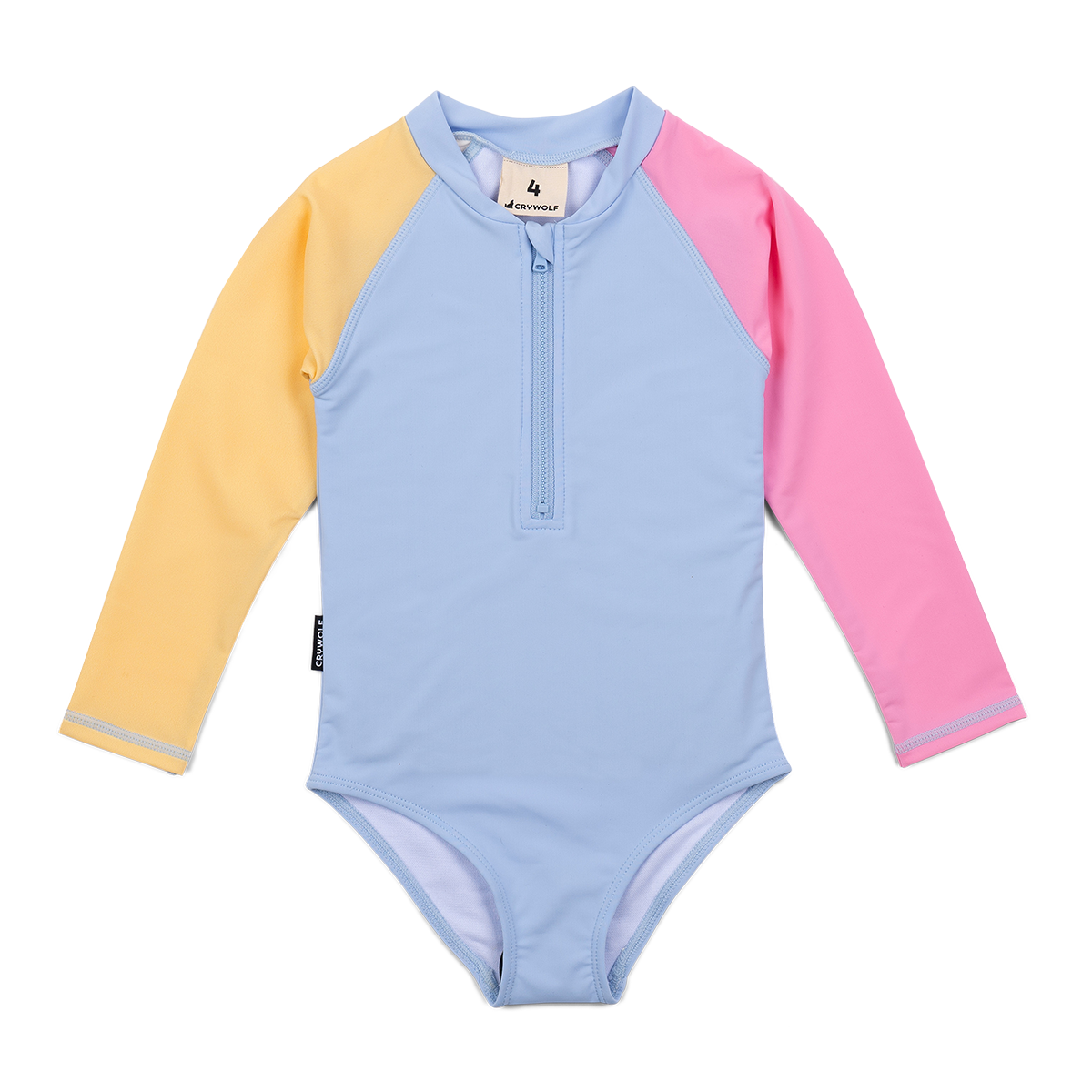 Crywolf Long Sleeve Swimsuit (Pop Colourblock)
