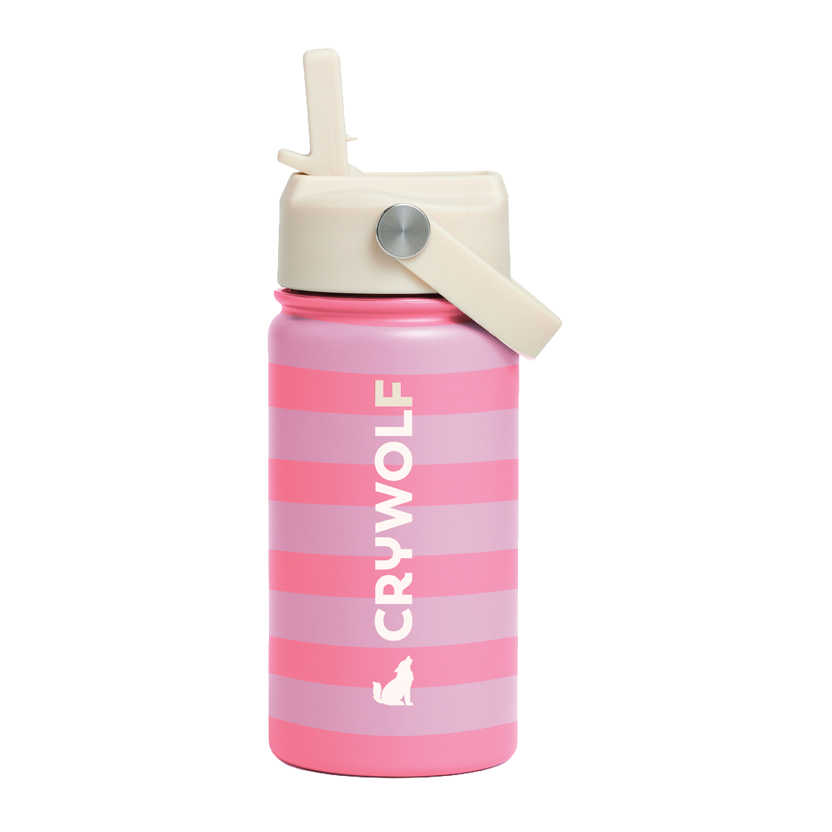 Crywolf Drink Bottle 400ml (Flamingo Stripe)