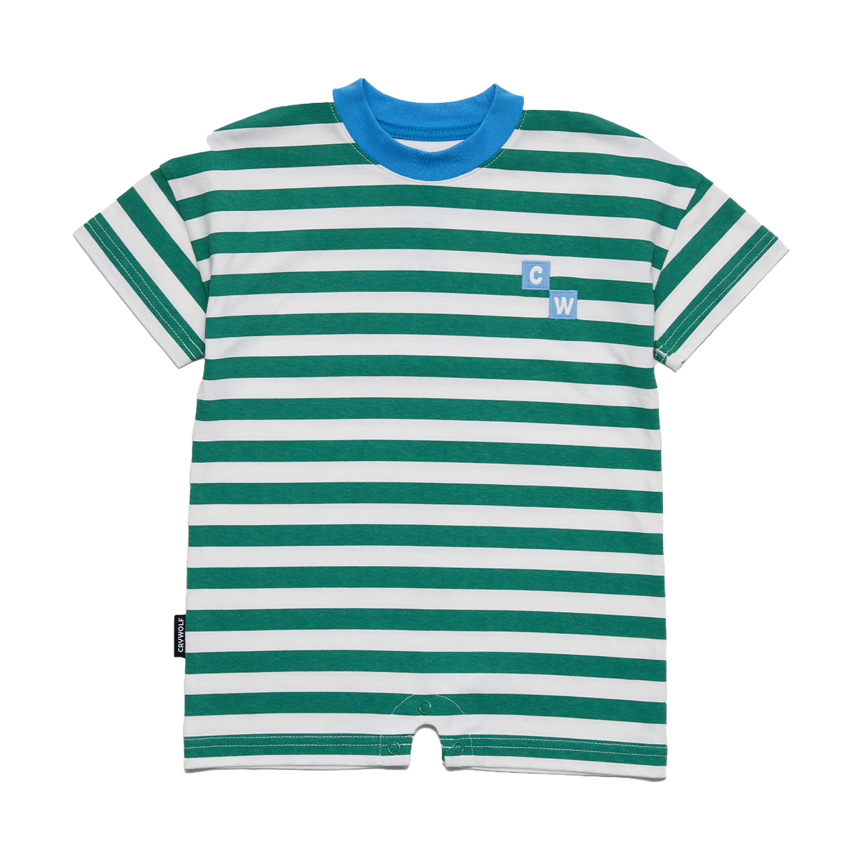 Crywolf Sun Smart Romper (Sea Green Stripe)