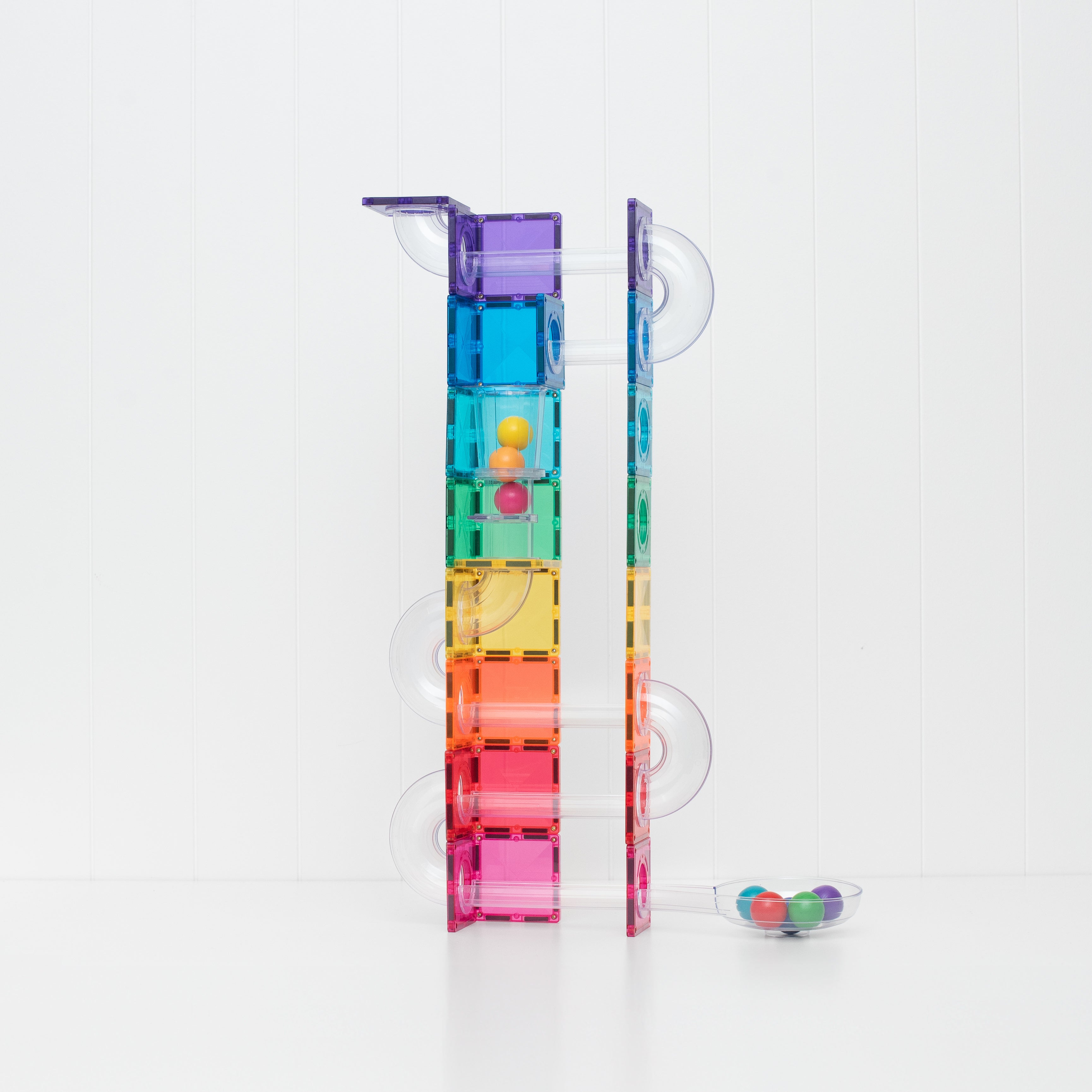 CONNETIX Magnetic Tiles Ball Run Set 114 Pieces (Bright)