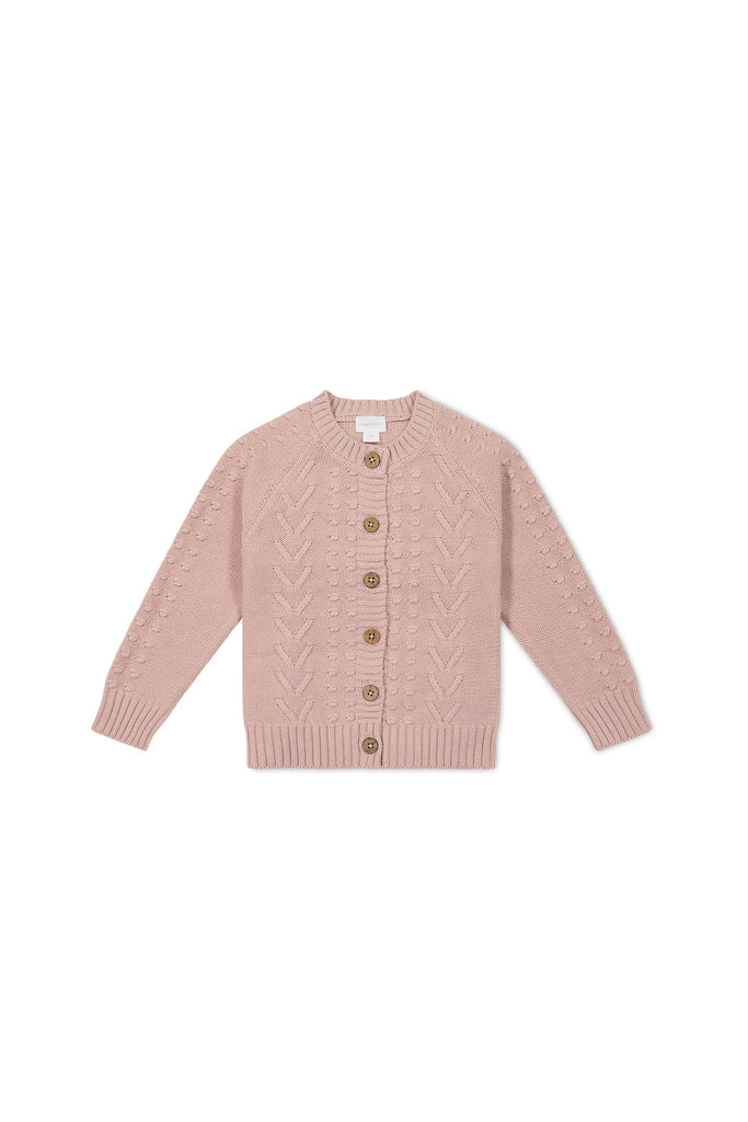 Jamie Kay Cable Knit Cardigan (Shell Pink)