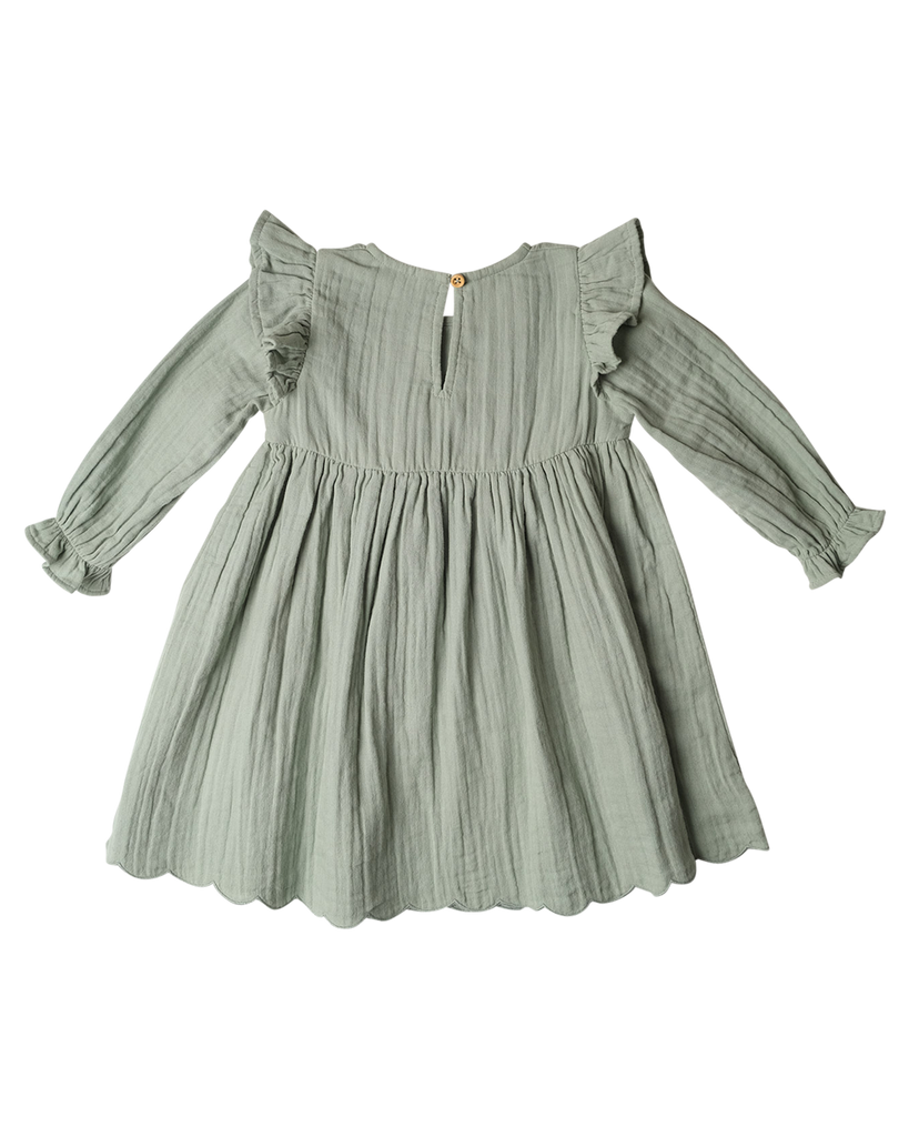 Babu Muslin Charlotte LS Dress (Matcha)