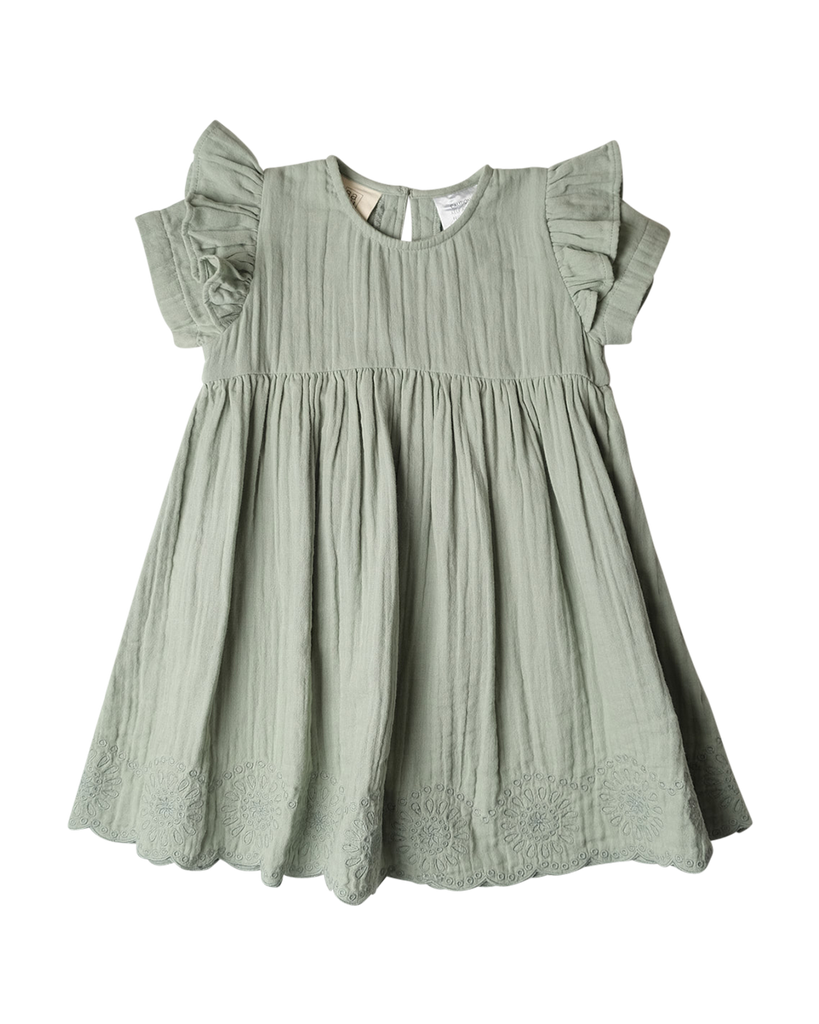 Babu Muslin Charlotte SS Dress (Matcha)