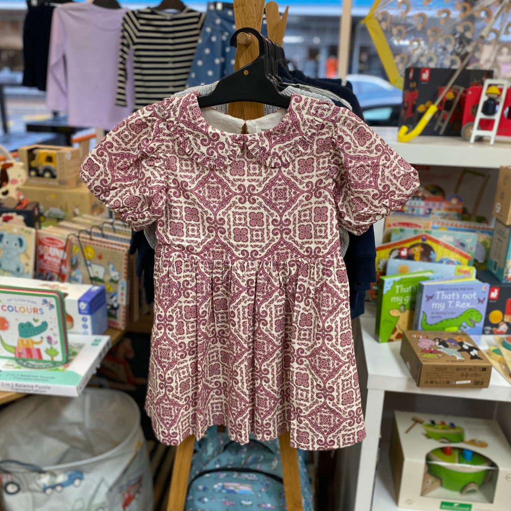 Country Road Frill Collar Print Dress (Multi Pink)