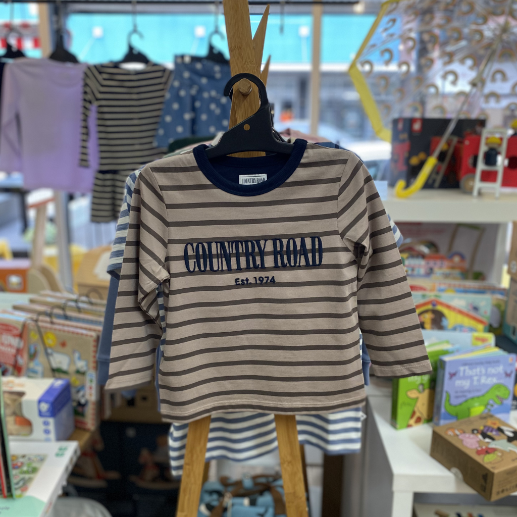 Country Road LS Heritage Tee (Chocolate Stripe) - Boys