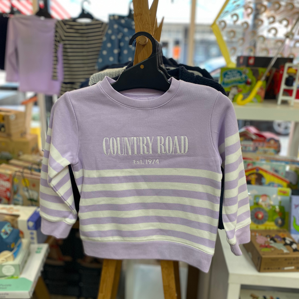 Country Road Relaxed Heritage Sweat (Lilac Stripe) -Girls