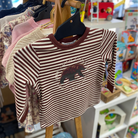 Country Road Stripe Bear Tee (Chestnut)