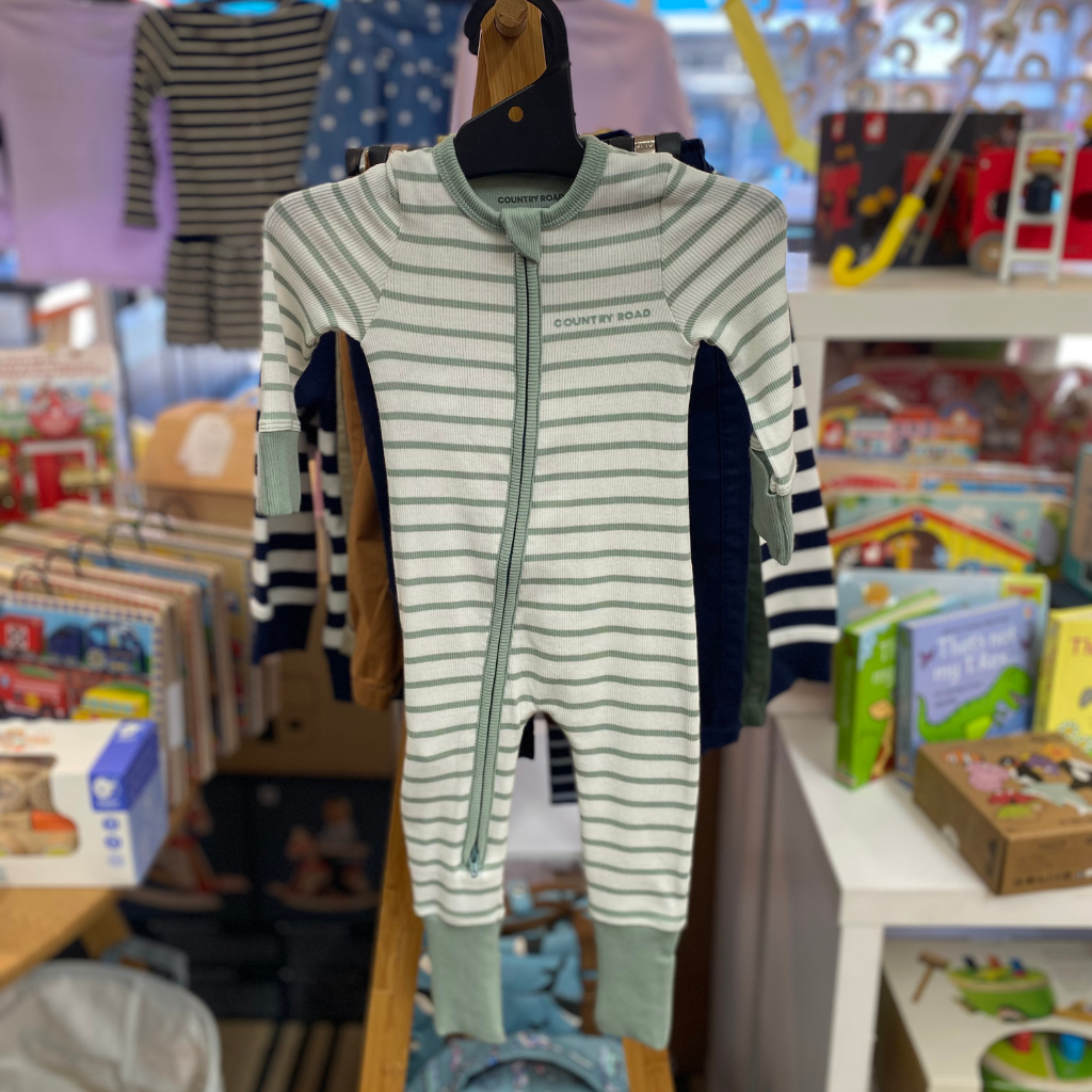 Country Road Stripe Rib Jumpsuit (Fern)