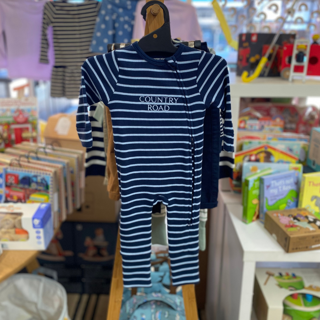 Country Road Waffle Jumpsuit (Navy Stripe)