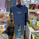 Country Road Waffle Jumpsuit (Navy Stripe)