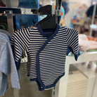 Country Road Wrap LS Bodysuit (Navy Stripe)